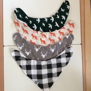 4 flannel bibs